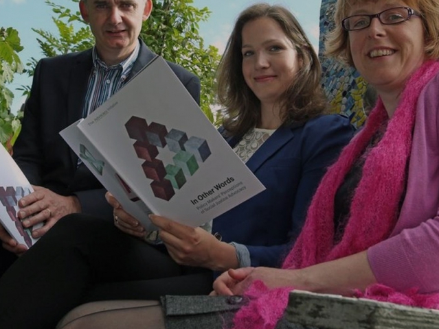 Kieran Murphy, SVP, Catherine Joyce, Barnardos & researcher Kathy Walsh launching ‘In Other Words: Policy Makers’ Perceptions of Social Justice Advocacy’.